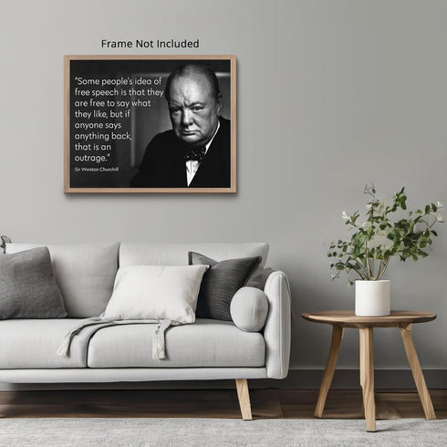 Posterizer 1 pcs-Winston Churchill-Some People's Idea of Free Speech-Patriotic & Military Art- Gift for Policemen, Law Enforcement Officer-decor f...